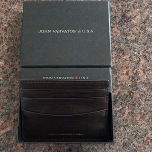 NEW John Varvatos leather credit card case wallet